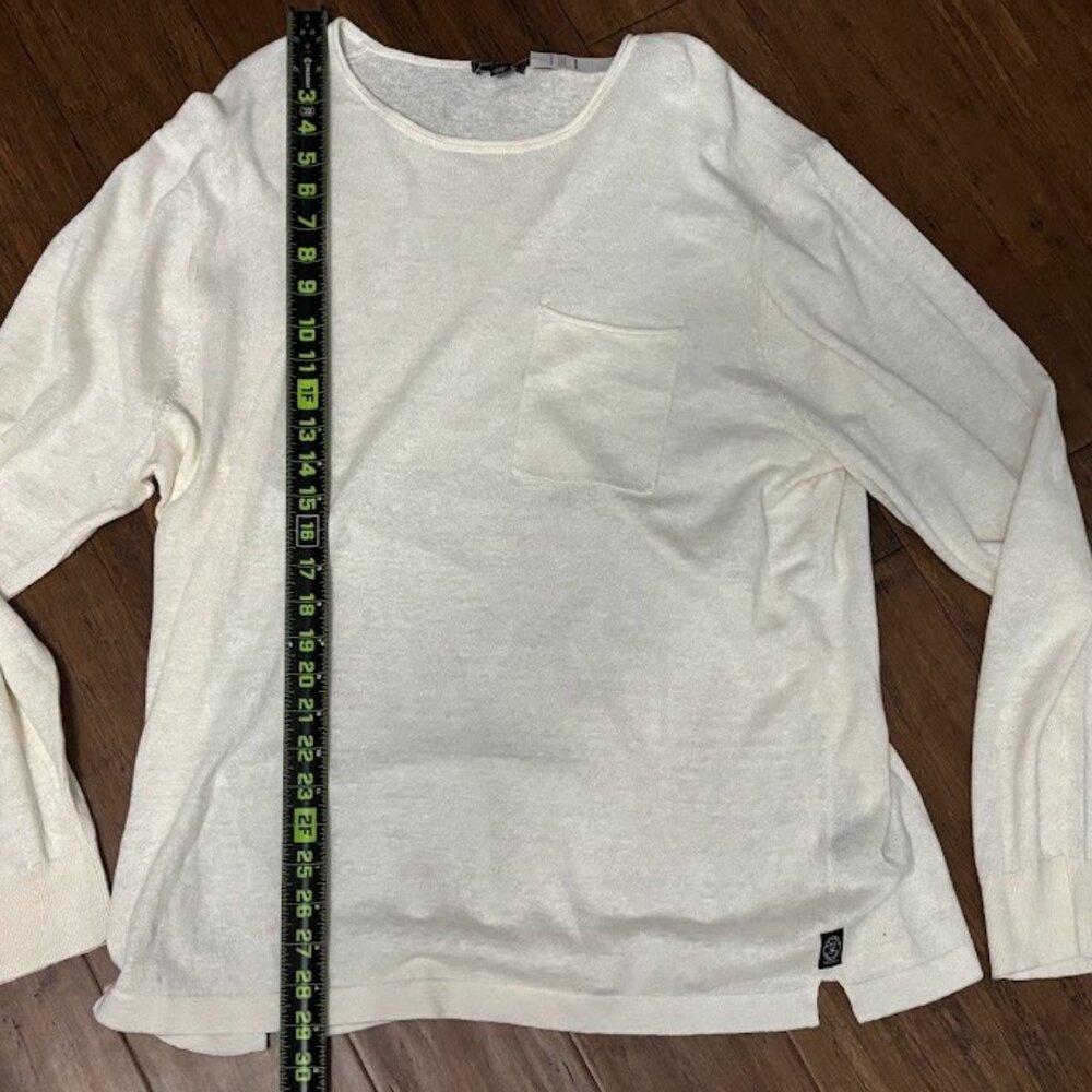 Todd Snyder Men's Bisque Linen Knit Pocket Pullover Sweater Cream XXL NWT - Picture 7 of 10